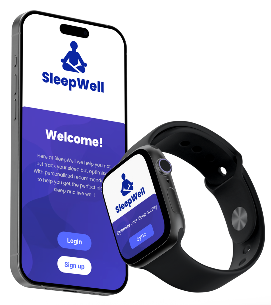 image of sleepwell on an iphone and apple watch