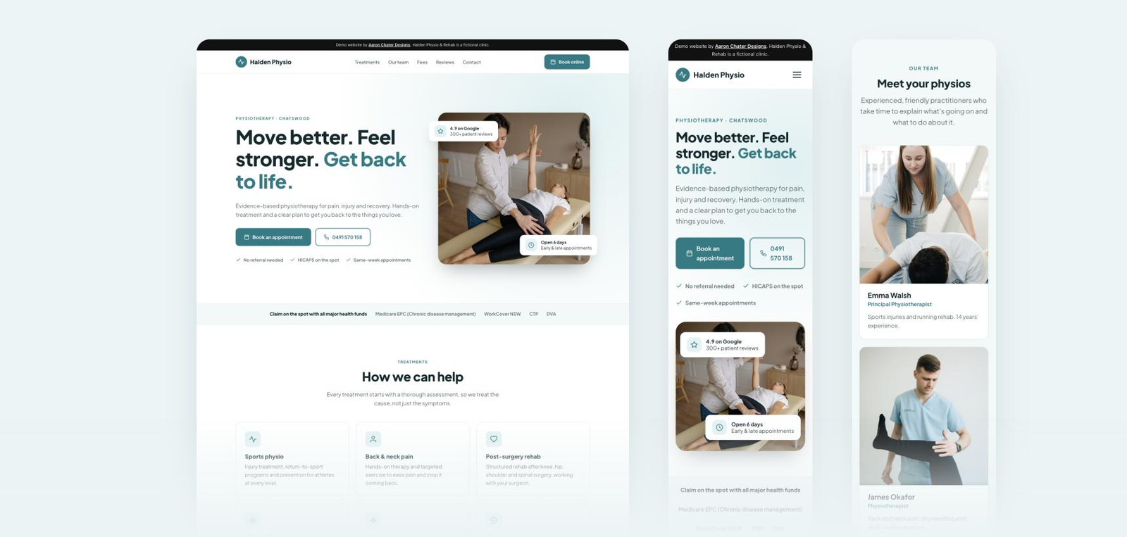 Halden Physio website